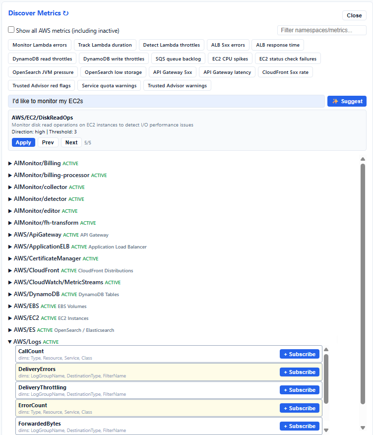 AI discovery wizard example